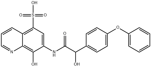 8-ヒドロキシ-7-[[2-(4-フェノキシフェニル)-2-ヒドロキシアセチル]アミノ]-5-キノリンスルホン酸 化学構造式