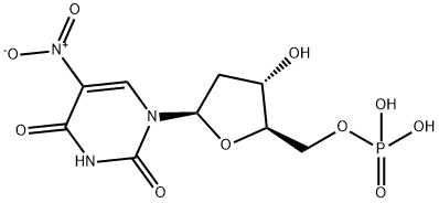 [(2R,3S,5R)-3-hydroxy-5-(5-nitro-2,4-dioxo-pyrimidin-1-yl)oxolan-2-yl] methoxyphosphonic acid Struktur