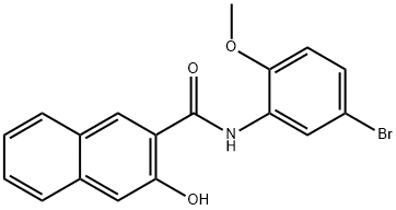 N-(5-ブロモ-2-メトキシフェニル)-3-ヒドロキシ-2-ナフトアミド 化学構造式
