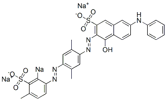 4-Hydroxy-7-phenylamino-3-[[2,5-dimethyl-4-[(4-methyl-2-sodiosulfophenyl)azo]phenyl]azo]naphthalene-2-sulfonic acid sodium salt Structure