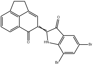 5,7-ジブロモ-2-(1,2-ジヒドロ-5-オキソアセナフチレン-4(5H)-イリデン)-1H-インドール-3(2H)-オン 化学構造式