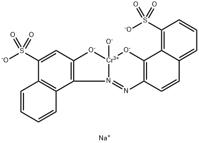 3-ヒドロキシ-4-[(1-ヒドロキシ-8-スルホ-2-ナフタレニル)アゾ]-1-ナフタレンスルホン酸/ナトリウム/クロム酸,(1:2:1) 化学構造式