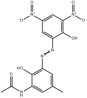 N-[2-ヒドロキシ-3-[(2-ヒドロキシ-3,5-ジニトロフェニル)アゾ]-5-メチルフェニル]アセトアミド 化学構造式