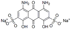 4,5-ジアミノ-9,10-ジヒドロ-1,8-ジヒドロキシ-9,10-ジオキソアントラセン-2,7-ジスルホン酸二ナトリウム 化学構造式