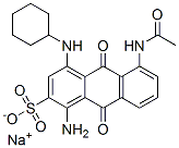5-(アセチルアミノ)-1-アミノ-4-(シクロヘキシルアミノ)-9,10-ジヒドロ-9,10-ジオキソアントラセン-2-スルホン酸ナトリウム 化学構造式