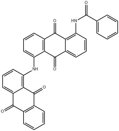 N-[5-[(9,10-ジヒドロ-9,10-ジオキソアントラセン-1-イル)アミノ]-9,10-ジヒドロ-9,10-ジオキソアントラセン-1-イル]ベンズアミド 化学構造式