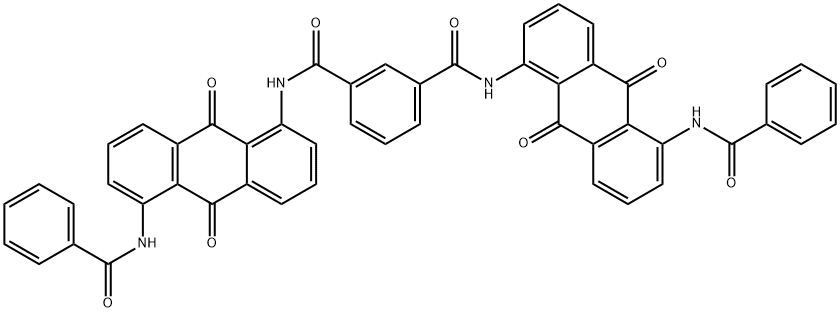 N,N'-ビス(5-ベンゾイルアミノ-9,10-ジヒドロ-9,10-ジオキソアントラセン-1-イル)イソフタルアミド 化学構造式
