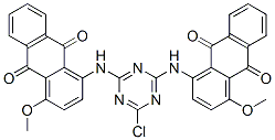 1,1'-[(6-クロロ-1,3,5-トリアジン-2,4-ジイル)ジイミノ]ビス[4-メトキシ-9,10-アントラキノン] 化学構造式