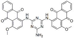 1,1'-[(6-アミノ-1,3,5-トリアジン-2,4-ジイル)ジイミノ]ビス[4-メトキシ-9,10-アントラキノン] 化学構造式