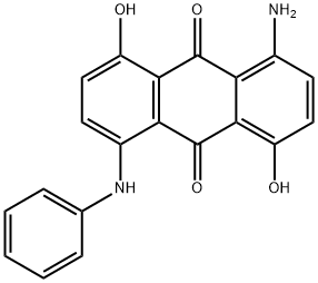 1-アミノ-4,8-ジヒドロキシ-5-フェニルアミノ-9,10-アントラセンジオン 化学構造式