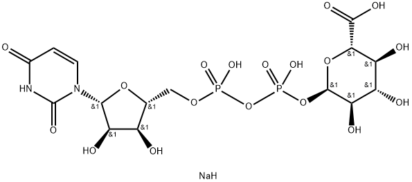 ウリジン5'-二りん酸P2-β-D-グルコピラヌロノシル 化学構造式