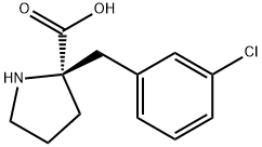 (R)-ALPHA-(3-CHLOROBENZYL)-PROLINE-HCL, 637020-80-5, 结构式