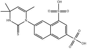 7-(1,2,3,4-Tetrahydro-4,4,6-trimethyl-2-thioxopyrimidin-1-yl)-1,3-naphthalenedisulfonic acid Struktur