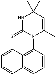 3,4-Dihydro-1-(1-naphtyl)-4,4,6-trimethyl-2(1H)-pyrimidinethione Struktur