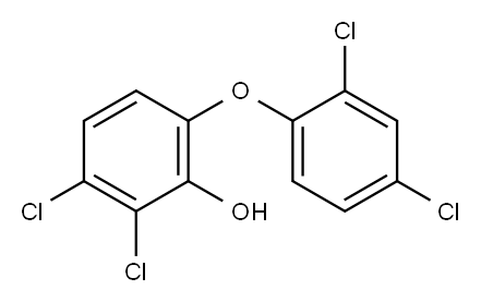 2,3-dichloro-6-(2,4-dichlorophenoxy)phenol Struktur