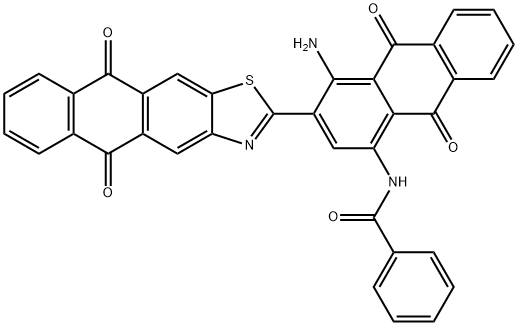 N-[4-amino-3-(5,10-dihydro-5,10-dioxoanthra[2,3-d]thiazol-2-yl)-9,10-dihydro-9,10-dioxo-1-anthryl]benzamide Struktur