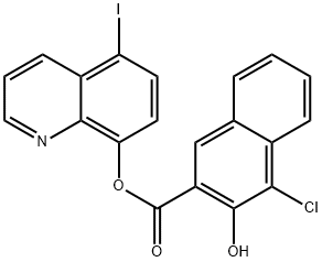 4-Chloro-3-hydroxy-2-naphthoic acid 5-iodo-8-quinolyl ester Struktur