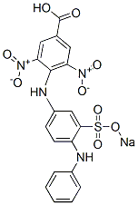3,5-ジニトロ-4-[[4-(フェニルアミノ)-3-(ソジオスルホ)フェニル]アミノ]安息香酸 化学構造式
