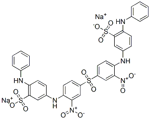 disodium 3,3'-[sulphonylbis[(2-nitro-p-phenylene)imino]]bis[6-anilinobenzenesulphonate]  Structure