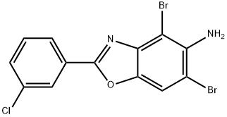 4,6-DIBROMO-2-(3-CHLOROPHENYL)-1,3-BENZOXAZOL-5-AMINE,637302-89-7,结构式