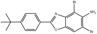4,6-DIBROMO-2-(4-TERT-BUTYLPHENYL)-1,3-BENZOXAZOL-5-AMINE Structure