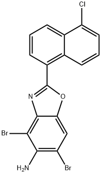4,6-DIBROMO-2-(5-CHLORO-1-NAPHTHYL)-1,3-BENZOXAZOL-5-AMINE Structure