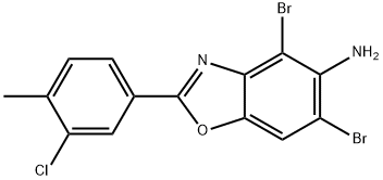 4,6-DIBROMO-2-(3-CHLORO-4-METHYLPHENYL)-1,3-BENZOXAZOL-5-AMINE Structure