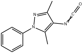4-イソシアナト-3,5-ジメチル-1-フェニル-1H-ピラゾール 化学構造式