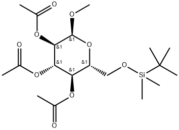 甲基 6-O-[(叔丁基)二甲基硅烷基]-ALPHA-D-吡喃葡萄糖苷三乙酸酯 结构式