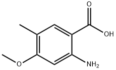 2-アミノ-4-メトキシ-5-メチルベンゼンカルボン酸 化学構造式