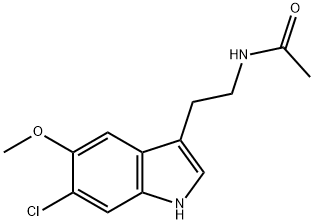 N-[2-(6-クロロ-5-メトキシ-1H-インドール-3-イル)エチル]アセトアミド 化学構造式