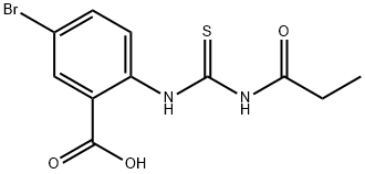5-BROMO-2-[[[(1-OXOPROPYL)AMINO]THIOXOMETHYL]AMINO]-BENZOIC ACID Structure