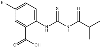 5-BROMO-2-[[[(2-METHYL-1-OXOPROPYL)AMINO]THIOXOMETHYL]AMINO]-BENZOIC ACID Structure