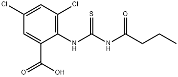 3,5-DICHLORO-2-[[[(1-OXOBUTYL)AMINO]THIOXOMETHYL]AMINO]-BENZOIC ACID Structure