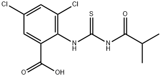 3,5-DICHLORO-2-[[[(2-METHYL-1-OXOPROPYL)AMINO]THIOXOMETHYL]AMINO]-BENZOIC ACID Structure