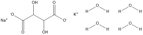 酒石酸钾钠四水合物, 6381-59-5, 结构式