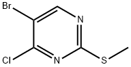 5-ブロモ-4-クロロ-2-(メチルチオ)ピリミジン 化学構造式
