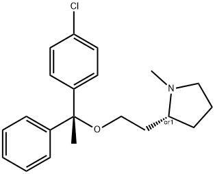 Pyrrolidine, 2-[2-[1-(4-chlorophenyl)-1-phenylethoxy]ethyl]-1-methyl-, (R*,R*)-(+-)- Struktur