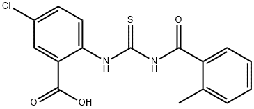5-CHLORO-2-[[[(2-METHYLBENZOYL)AMINO]THIOXOMETHYL]AMINO]-BENZOIC ACID Structure