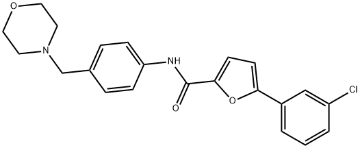 CID-2011756,5-(3-chlorophenyl)-N-(4-(MorpholinoMethyl)phenyl)furan-2-carboxaMide Struktur