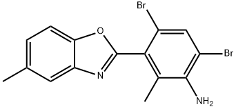 4,6-DIBROMO-2-METHYL-3-(5-METHYL-1,3-BENZOXAZOL-2-YL)ANILINE 结构式