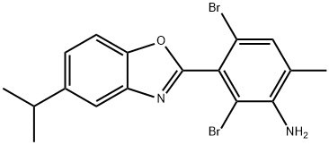 2,4-DIBROMO-3-(5-ISOPROPYL-1,3-BENZOXAZOL-2-YL)-6-METHYLANILINE Struktur