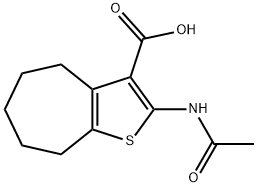 2-(アセチルアミノ)-5,6,7,8-テトラヒドロ-4H-シクロヘプタ[B]チオフェン-3-カルボン酸 化学構造式