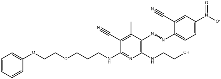 5-[(2-cyano-4-nitrophenyl)azo]-6-[(2-hydroxyethyl)amino]-4-methyl-2-[[3-(2-phenoxyethoxy)propyl]amino]nicotinonitrile Structure