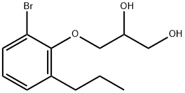 3-(2-ブロモ-6-プロピルフェノキシ)-1,2-プロパンジオール 化学構造式