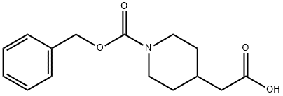 N-CBZ-4-ピペリジン酢酸 化学構造式