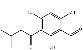 2,4,6-Trihydroxy-3-(1-oxo-3-methylbutyl)-5-methylbenzaldehyde 结构式