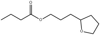 3-(2,3,4,5-テトラヒドロフラン-2-イル)プロパン-1-オールブチラート 化学構造式