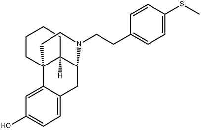 (-)-17-[p-(Methylthio)phenethyl]morphinan-3-ol Struktur