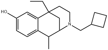 1,2,3,4,5,6-Hexahydro-3-cyclobutylmethyl-6-ethyl-1-methyl-2,6-methano-3-benzazocin-8-ol 结构式